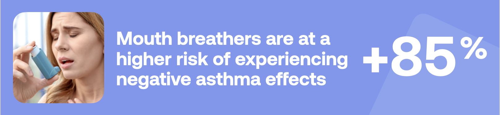 Mouth breathers are at a higher risk of experiencing negative asthma effects +85%