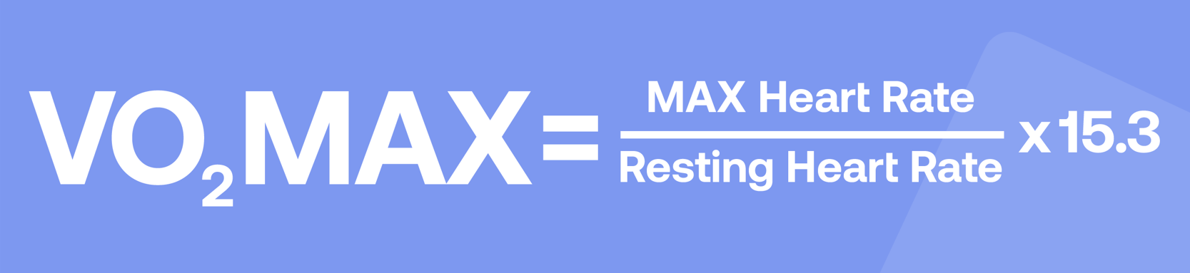 VO₂ Max = MAX Heart Rate/Resting Heart Rate x 15.3