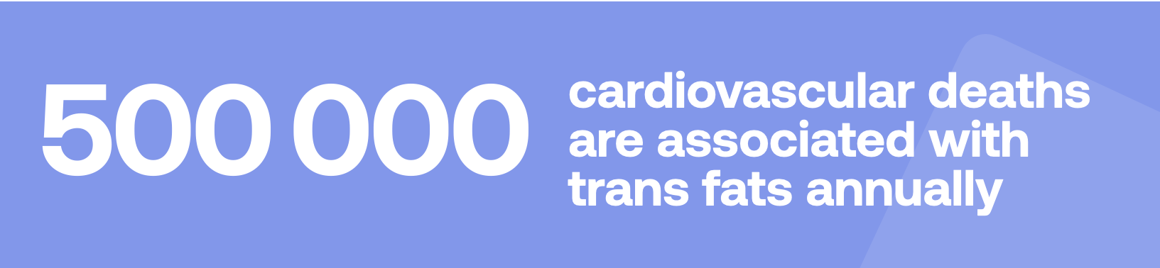 500000 cardiovascular deaths are associated with trans fats annually