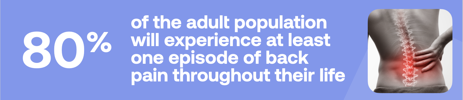 80% of the adult population will experience at least one episode of back pain throughout their life